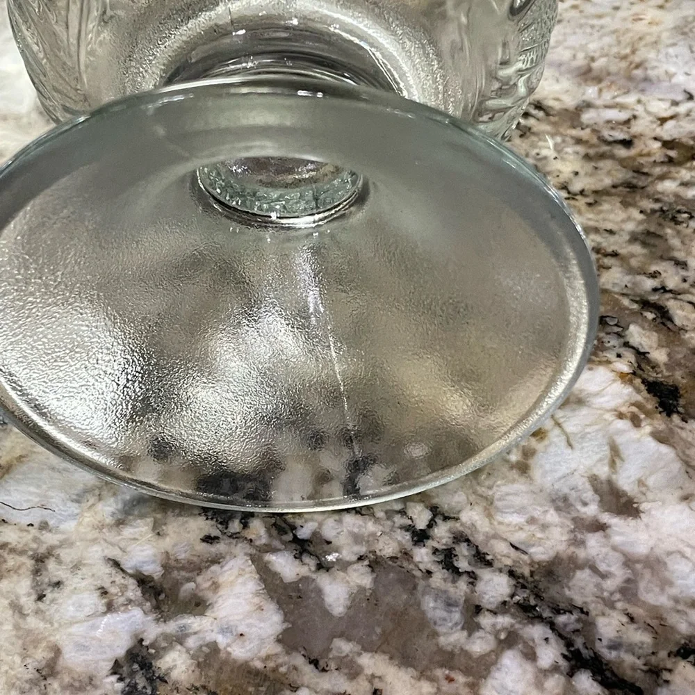 RARE FIND ~ VINTAGE 50’s Eduardian Footed Clear Glass Vase with tiny dotes.